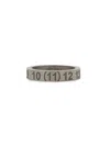 Maison Margiela Engraved Silver Ring With Minimalist Aesthetic In Gray
