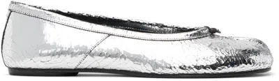 Maison Margiela Metallic Calf Leather Ballerinas With Elegant Design And Comfortable Fit In T9002 Silver