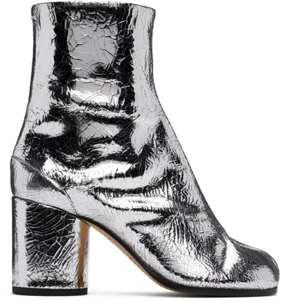 Maison Margiela Silver Tabi Broken Mirror Boots In T9002 Silver