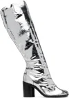 Maison Margiela Silver Tabi Broken Mirror Tall Boots In T9002 Silver