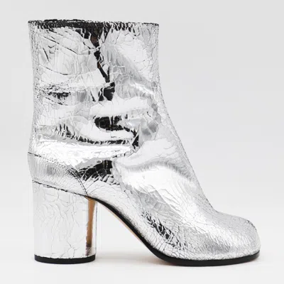 MAISON MARGIELA MAISON MARGIELA SILVER TABI LEATHER BOOTS