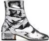 Maison Margiela Silver Tabi Mirror Boots In T9002 Silver