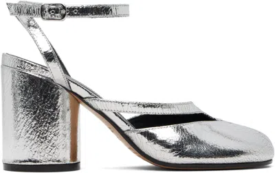Maison Margiela Tabi Broken Mirror Leather Split-toe Pumps In Metallic