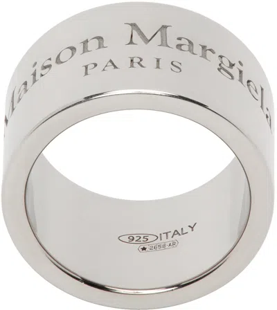 Maison Margiela Silver Thick Band Ring In Palladium