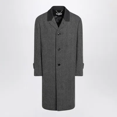 Maison Margiela Grey Virgin Wool Blend Coat Men In Gray