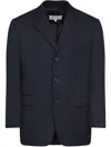 Maison Margiela Single-breasted Wool Blazer In Blue