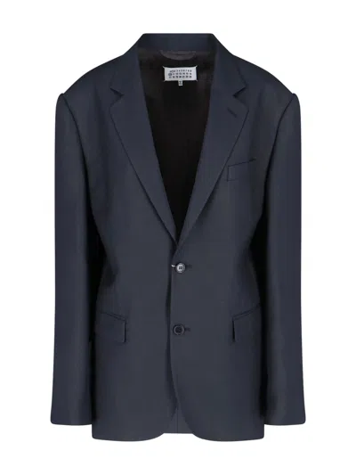 Maison Margiela Single-breasted Blazer In Blue