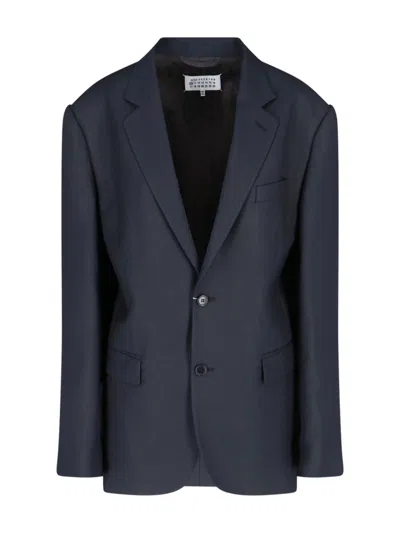 Maison Margiela Pinstripe Single-breasted Blazer In Blue