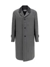 Maison Margiela Single-breasted Coat In Virgin Wool Blend In Gray