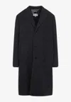 Maison Margiela Tailored Coat With Notched Lapel And Back Vent In Gray