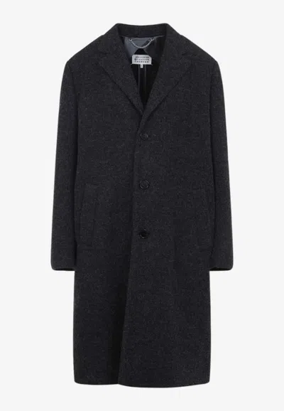 MAISON MARGIELA SINGLE-BREASTED KNEE-LENGTH VIRGIN WOOL COAT