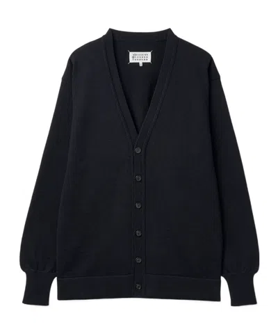 Maison Margiela Single-breasted Knitted Cardigan In Black