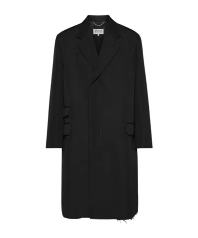 Maison Margiela Single-breasted Mid-length Coat In Black