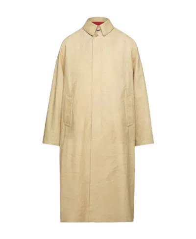 Maison Margiela Single-breasted Midi Trench Coat In Nude