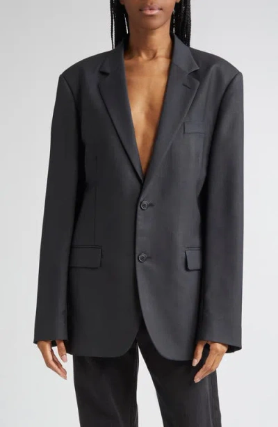 Maison Margiela Oversized Mohair Wool Blazer In Gray
