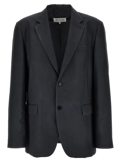 Maison Margiela Single-breasted Mohair Blazer In Gray