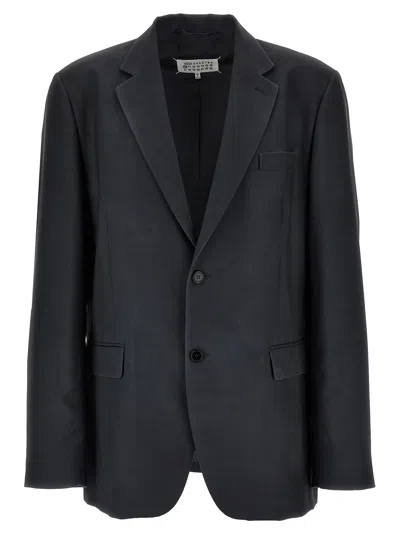 Maison Margiela Single-breasted Mohair Blazer In Grey