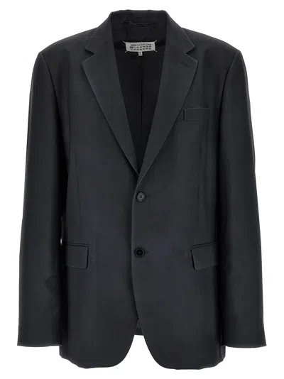 Maison Margiela Single-breasted Mohair Blazer In Grey
