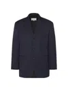 Maison Margiela Single Breasted Regular Fit Blazer In Blue