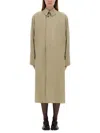 Maison Margiela Single-breasted Trench Coat With Side Pockets In Gray