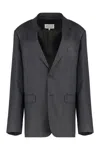 Maison Margiela Women's Mohair Blend Oversize Blazer In Blue