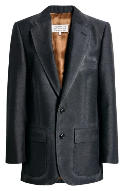 Maison Margiela Single Breasted Wool & Mohair Blazer In Black