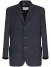 Maison Margiela Single-breasted Wool Blazer In Blue