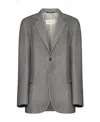 Maison Margiela Single-breasted Wool Blazer In Gray