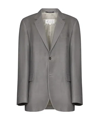 Maison Margiela Single-breasted Wool Blazer In Gray