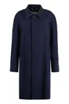 Maison Margiela Single-breasted Wool Coat In Blue
