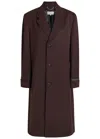 Maison Margiela Womens Dark Brown Relaxed-fit Notch-lapels Wool Coat In Brown