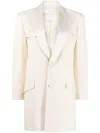 Maison Margiela Single-breasted Wool-silk Blazer In White