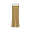 Maison Margiela Skater Chino Long Skirt Woman Camel In Brown