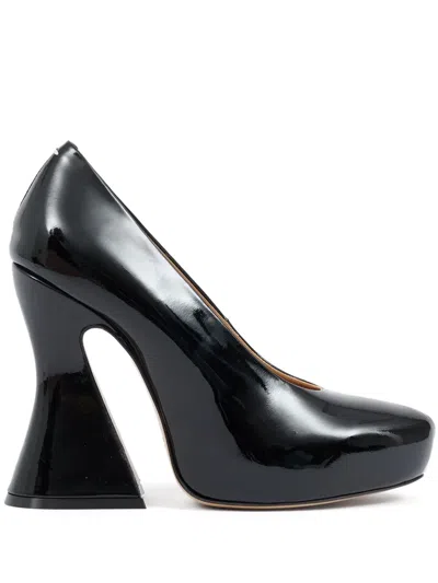 Maison Margiela Elegant Leather Sketch Pumps With 12 Cm Heel Height In Black