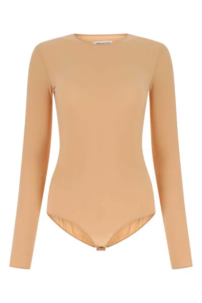 Maison Margiela Half-transparent Long-sleeved Body In Beige