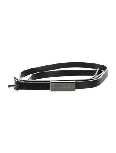 Pre-owned Maison Margiela Skinny Leather Belt In Black
