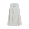 Maison Margiela Viscose Midi Skirt With Contrasting Waistband