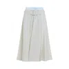 Maison Margiela Viscose Midi Skirt With Contrasting Waistband