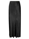 Maison Margiela Maxi Flared Skirt With Rear Slit In Black
