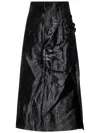 Maison Margiela Asimmetryc Longuette Skirt With Bows In Black