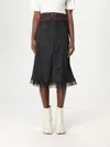 Maison Margiela Black & Brown 'anonymity Of The Lining' Midi Skirt In Black