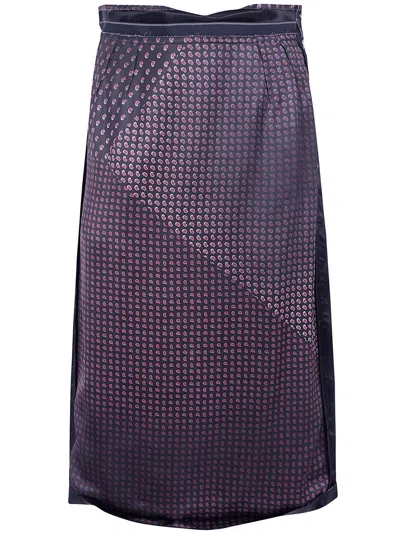 Maison Margiela Skirt Printed "paisley" In Purple