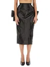 Maison Margiela Black Coated Midi Skirt