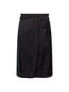 Maison Margiela Asymmetric Layered Midi Skirt In Black