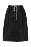 Maison Margiela Moiré-effect Drawstring Skirt In Black