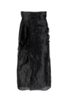 Maison Margiela Asimmetryc Longuette Skirt With Bows In Black