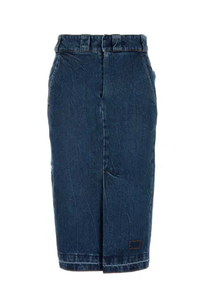 Maison Margiela Denim Skirt In Blue