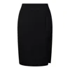 Maison Margiela High-waisted Satin Midi Skirt Slit Detail In Black