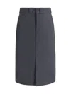 Maison Margiela Womens Anthracite Pleated Multi-pockets Woven-blend Midi Skirt In Grey
