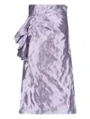 Maison Margiela Draped Midi Skirt In Metallic Purple In Purple